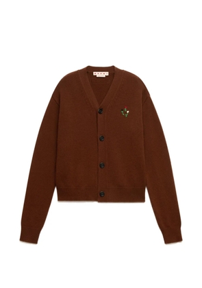 Marni embroidered cardigan - Brown