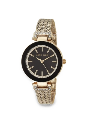 ANNE KLEIN crystal-accented mesh 30mm watch - Black