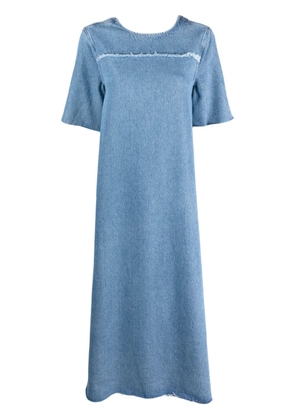 GANNI scoop-back denim midi dress - Blue