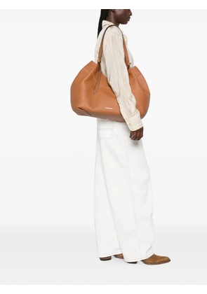 Strathberry Barra contrast-stitch leather shoulder bag - Brown