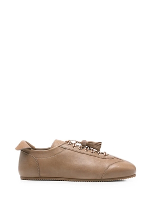 Fabiana Filippi tassel-detail lace-up sneakers - Brown