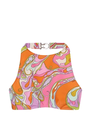 PUCCI Orchidee-print bikini top - Pink