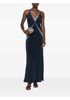 SIR. Elsie lace-trim slip maxi dress - Blue