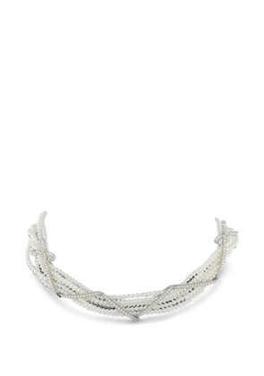 RAYMOND C. YARD diamond and pearl five-strand necklace - Silver