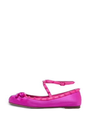 Valentino Garavani Pre-Owned rockstud bow ballet flats - Pink