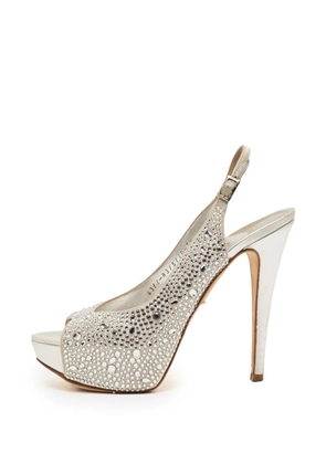 Gina crystal-embellished slingback sandals - Silver