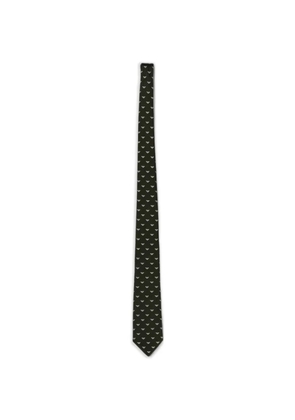Emporio Armani monogram silk tie - Green