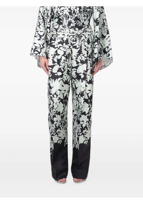 Agnona floral-print trousers - Black