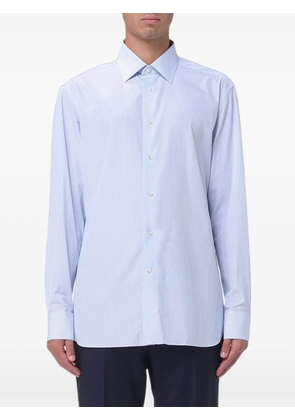 Zegna striped poplin shirt - Blue