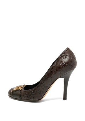Gucci Pre-Owned Hysteria GG-monogram leather heeled pumps - Brown