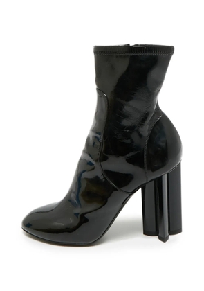 Saint Laurent Pre-Owned Silhouette flower-cut ankle boots - Black