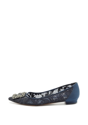 Manolo Blahnik Hangisi lace ballet flats - Blue