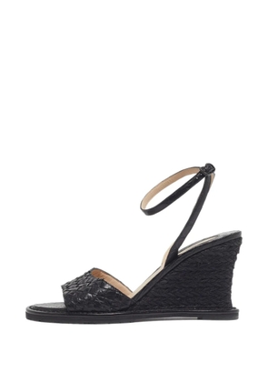 Bottega Veneta Pre-Owned Intrecciato wedge sandals - Black