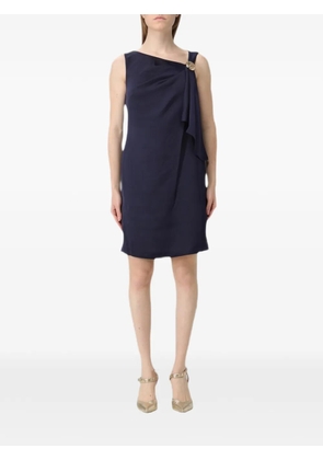 Lauren Ralph Lauren draped logo-button mini dress - Blue