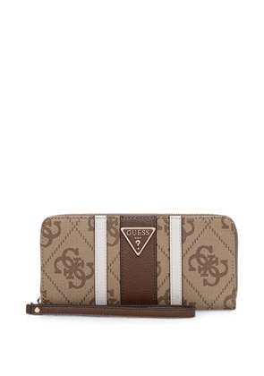 GUESS USA Laurel logo-print striped wallet - Neutrals