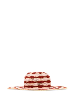 FENDI striped crochet hat - Pink