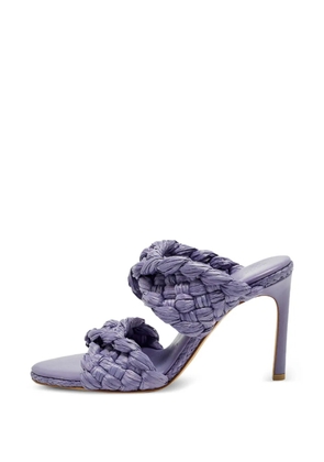Bottega Veneta Pre-Owned Stretch raffia heeled sandals - Purple