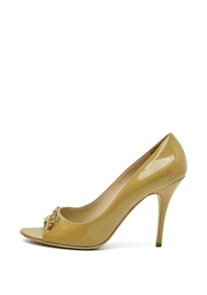 Fendi Pre-Owned logo peep-toe pumps - Neutrals