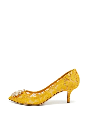Dolce & Gabbana Pre-Owned Bellucci lace heeled pumps - Yellow