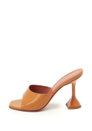 Amina Muaddi Lupita patent leather sandals - Brown