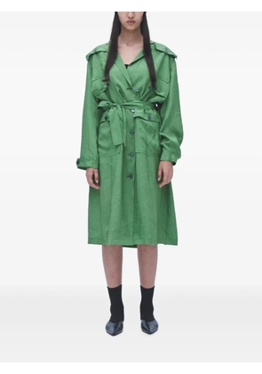 Muller Of Yoshiokubo Wrinkles belted button-up coat dress - Green