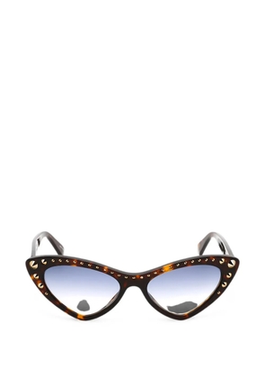 Moschino stud-embellished cat-eye sunglasses - Brown