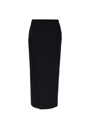 Emporio Armani stud-embellished wrap-maxi skirt - Black