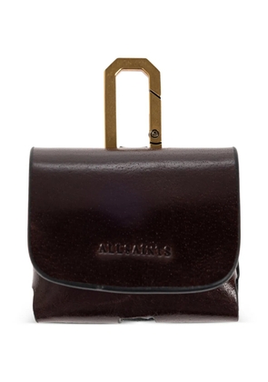 AllSaints logo-detail leather AirPods case - Brown