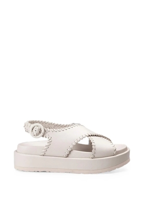 Paloma Barceló Ursula whipstitch-trim platform sandals - Neutrals