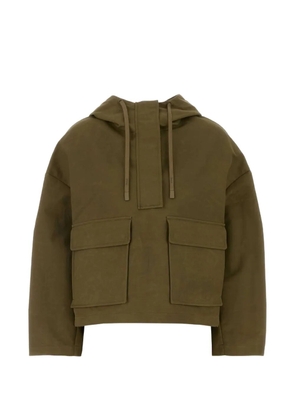 Herno hooded flap-pocket oversized jacket - Green
