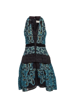 Peter Pilotto jacquard tiered mini dress - Black