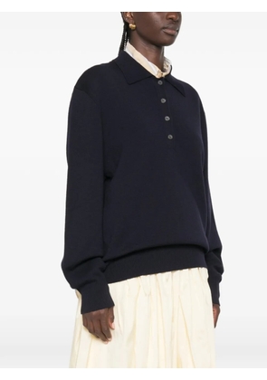 Róhe button-placket polo sweater - Blue
