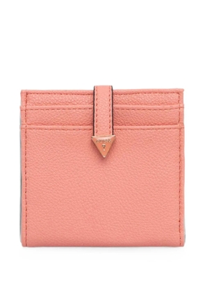 GUESS USA logo-plaque pebbled wallet - Pink