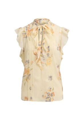 Lauren Ralph Lauren floral-print pintucked blouse - Neutrals