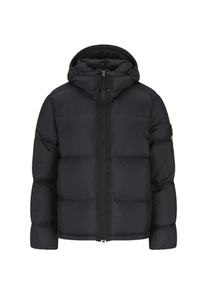 Stone Island Compass-patch padded hooded coat - Black