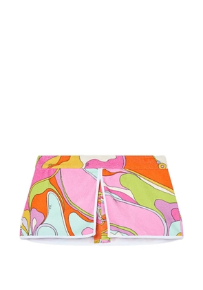 PUCCI Orchidee-print cotton-terry shorts - Pink