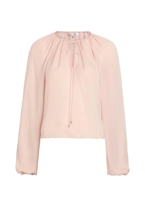 FRAME Balloon tie-fastening silk blouse - Pink
