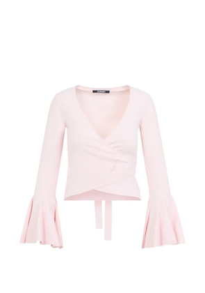 Jacquemus Paysan wrap-style bell-sleeve top - Pink