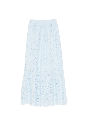 MC2 Saint Barth Jenny broderie-anglaise tiered maxi skirt - Blue