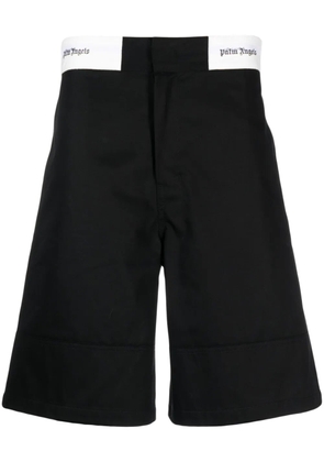 Palm Angels logo-waistband tailored shorts - Black