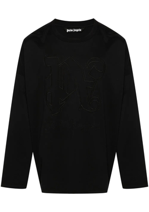 Palm Angels monogram-embroidered cotton T-shirt - Black