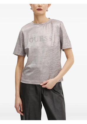 GUESS USA rhinestone-logo T-shirt - Grey