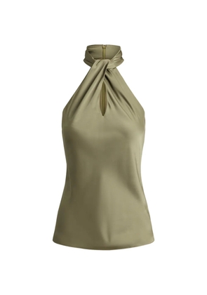 Lauren Ralph Lauren twist-front halterneck blouse - Green