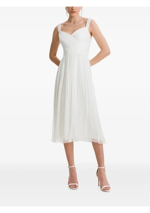 FRAMBOISE Arllen pleated lace-up midi dress - White