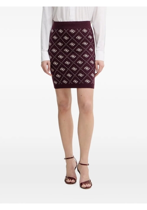GUESS USA monogram-knit diamond-pattern mini skirt - Red
