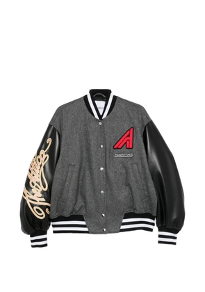 The Attico logo-patch panelled bomber jacket - Grey