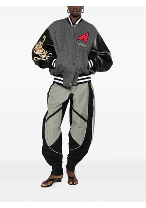The Attico logo-patch panelled bomber jacket - Grey