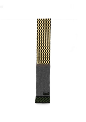 Marni geometric-pattern ribbed scarf - Grey