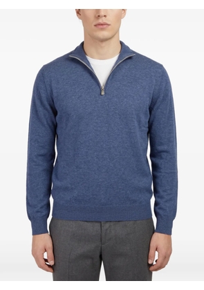 Brunello Cucinelli quarter-zip wool sweater - Blue