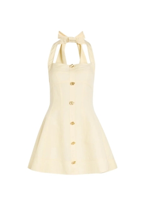 Aje Monroe halter-neck bow-detail linen mini dress - Neutrals